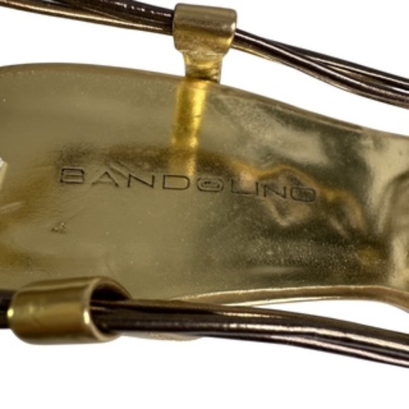 Bandolino Davincius Strappy 3 inch Brown and Gold Sandal Size 8M - Picture 5 of 6